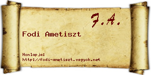 Fodi Ametiszt névjegykártya